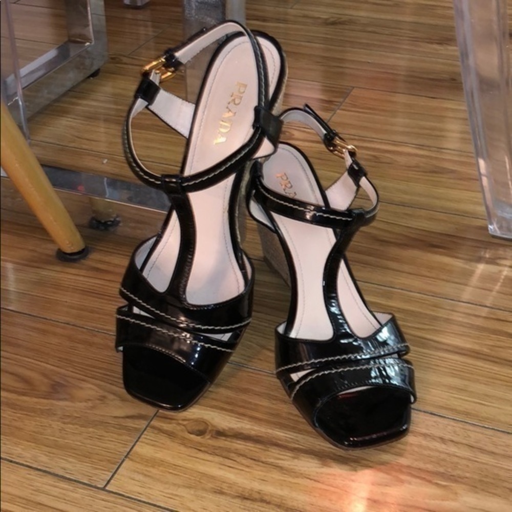 Prada Womens Jute Wedge Heel Shoes Size 39… - Picture 5 of 9
